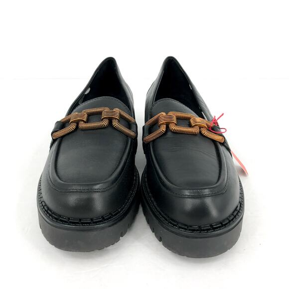 PIKOLINOS Women Aviles Platform Loafer EU 39 US 8.5 Black Leather Chain Link NIB - Picture 7 of 13